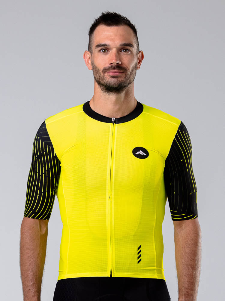 Moški kolesarski dres Flow fluo-rumen