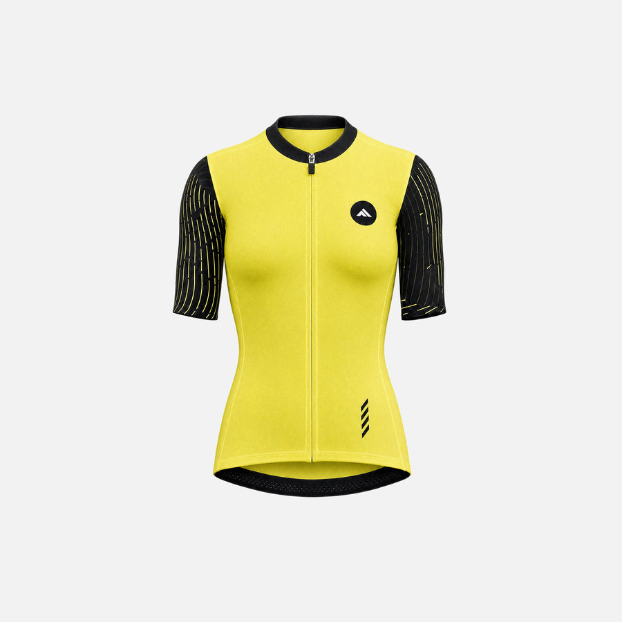 Ženski kolesarski dres Flow fluo-rumen