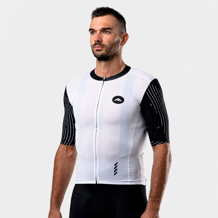 Moški kolesarski dres Flow bel – pogled pod kotom