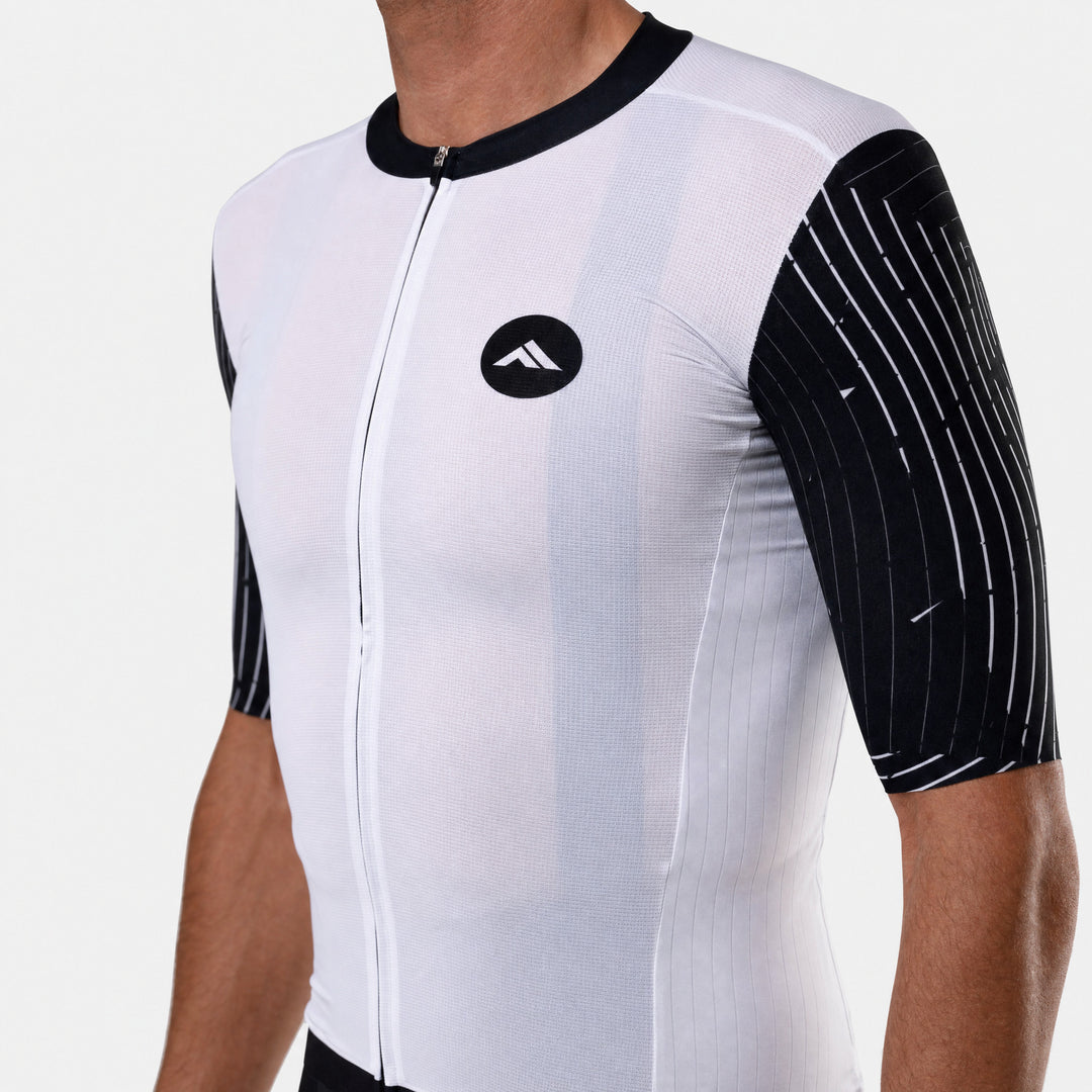 Moški kolesarski dres Flow bel – detajl materiala