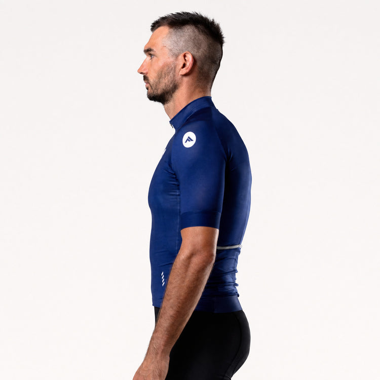 Moški kolesarski dres Minimalist Navy – pogled s strani